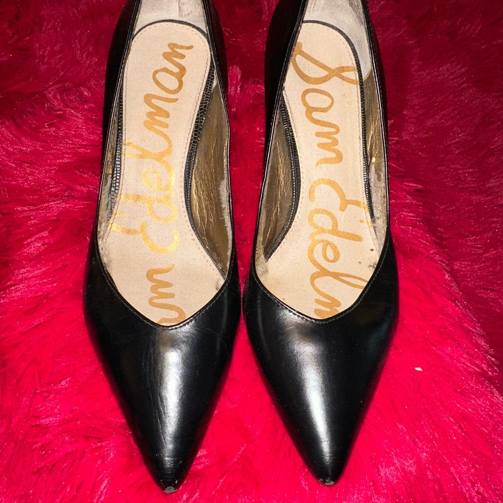 Sam Edelman Black Heels Classic Pointed-Toe Pumps